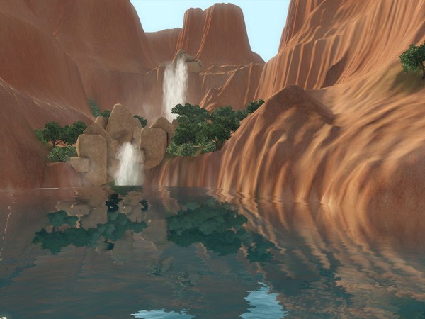 Sims-3-Lucky-Palms-Les-lieux-communautaires - les cascades de Lucky Palms-3