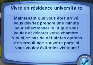 Sims-3-Universite-se-loger-message-bienvenue-residence-universitaire