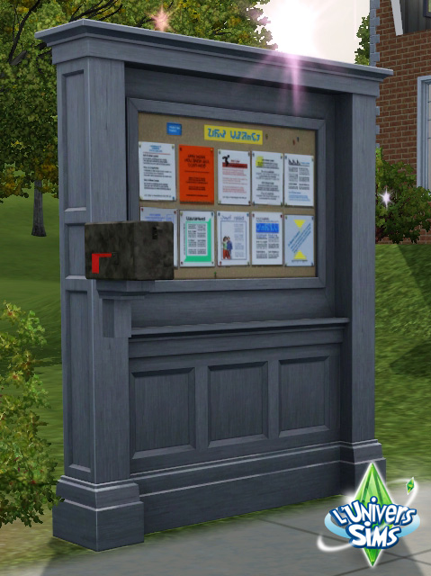 Sims-3-Universite-se-loger-panneau-affichage