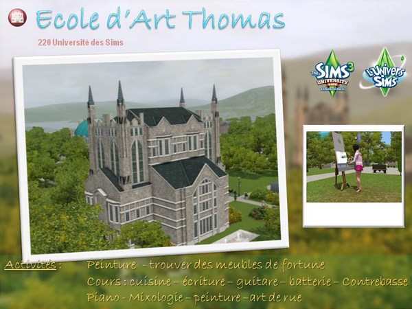 Sims-3-University-Communautaires-Ecole-Art