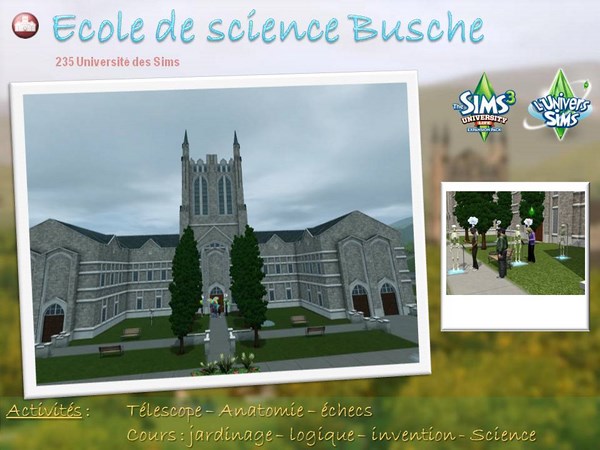 Sims-3-University-Communautaires-Ecole-science