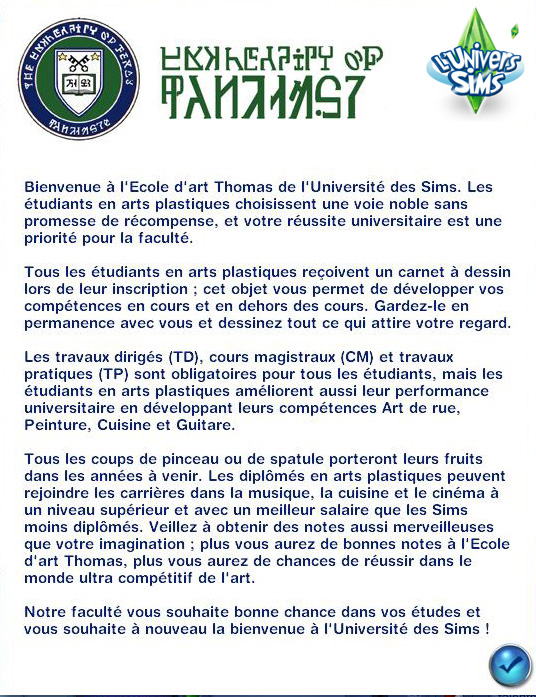 Sims-3-University-Programme-Arts-plastiques
