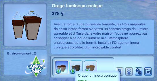 Sims-3-ile-de-reve-Mode-achat-lampes-orage-lumineux-conique